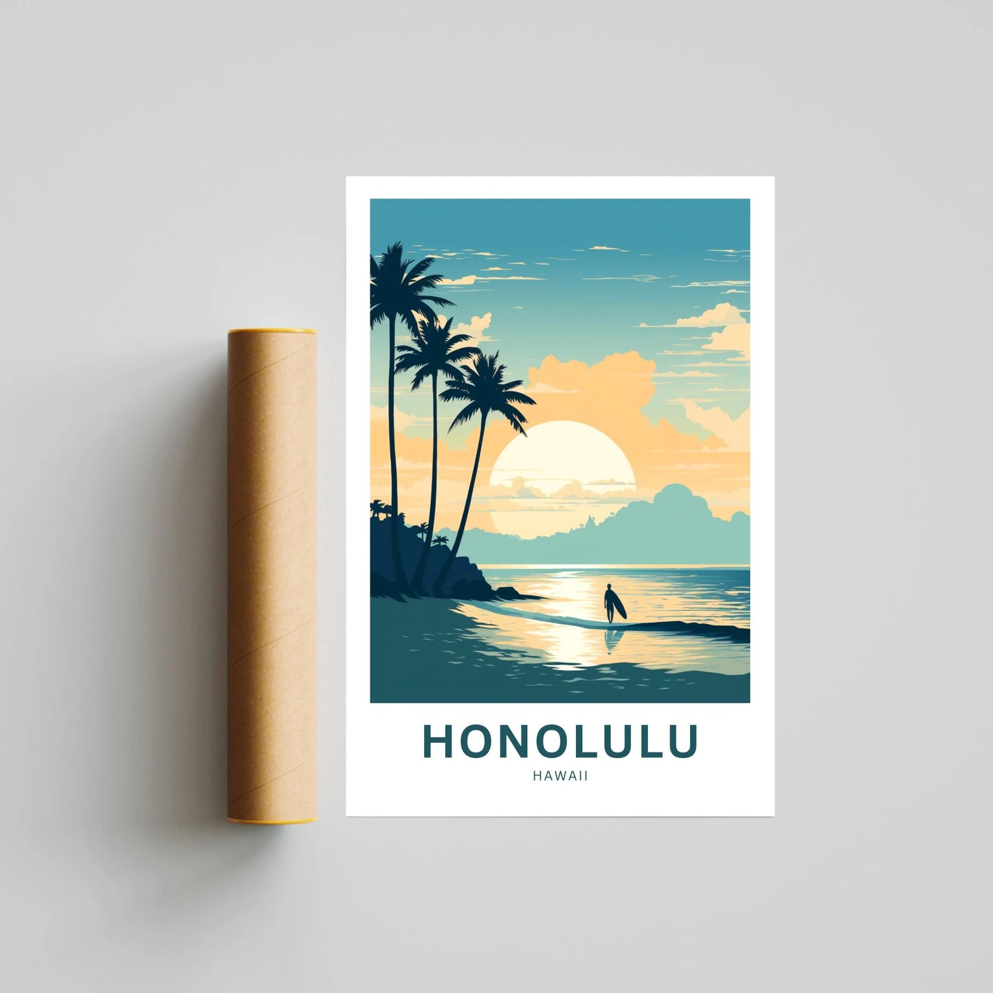 Honolulu Travel Poster