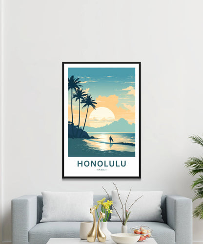 Honolulu Travel Poster