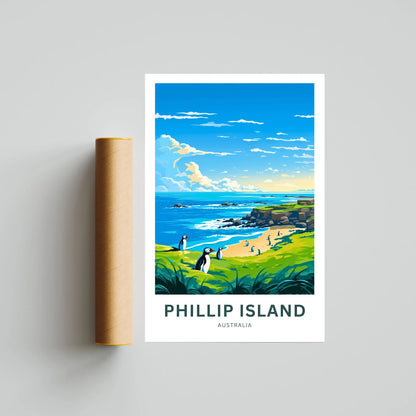 Phillip Island Travel Poster