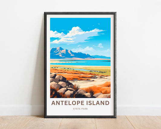 Antelope Island Travel Poster