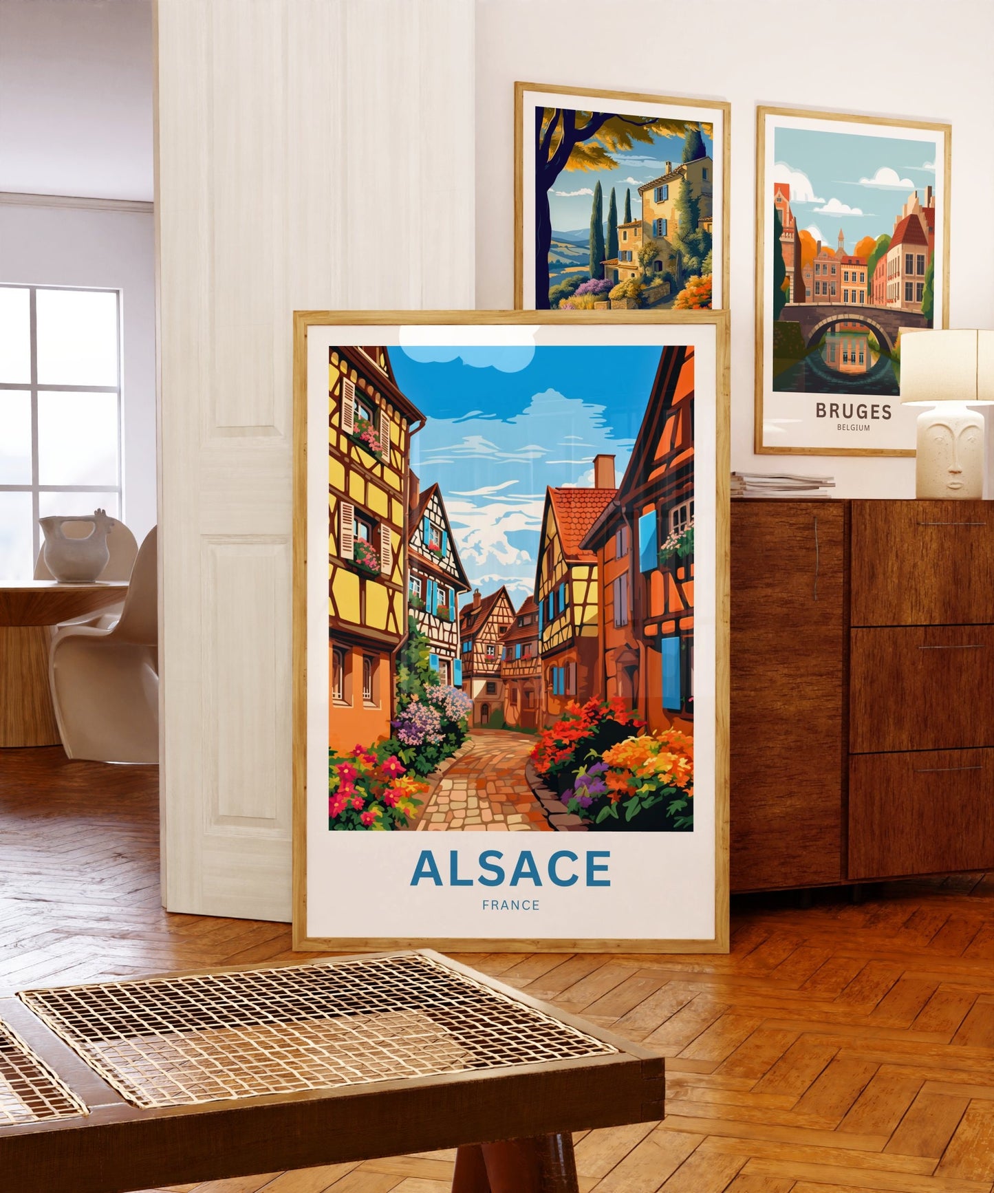 Alsace Travel Poster - Flower-Filled Streets