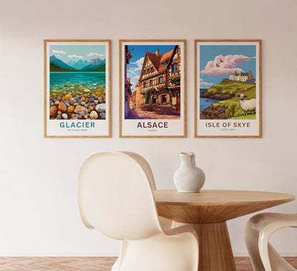 Alsace Travel Poster - Timbered Homes