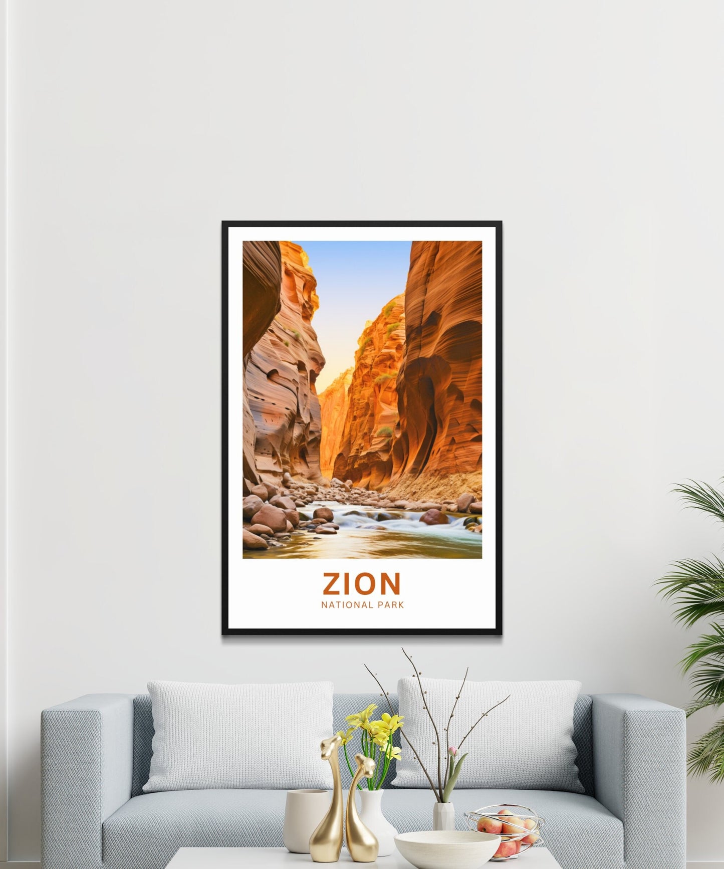 Zion Travel Print - Zion poster, Utah Wall Art, Framed present, Gift United States Present - TravelTreasureCo