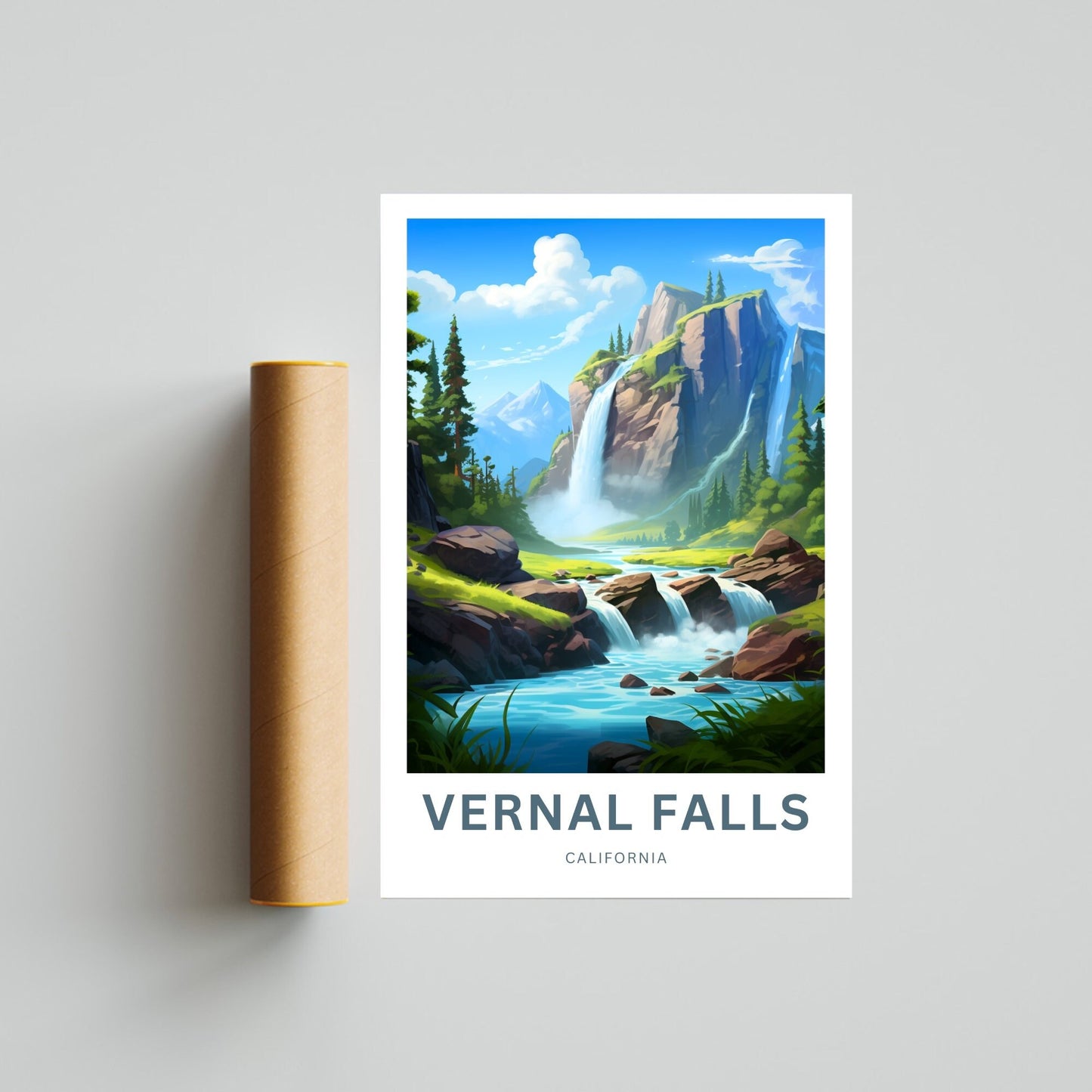 Vernal Falls Travel Poster