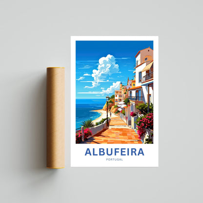 Albufeira Travel Poster - Beachfront Serenity