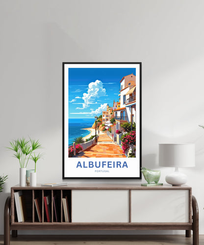 Albufeira Travel Poster - Beachfront Serenity