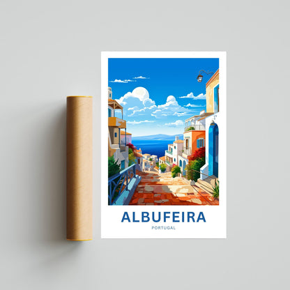 Albufeira Travel Poster - Historic Old Town