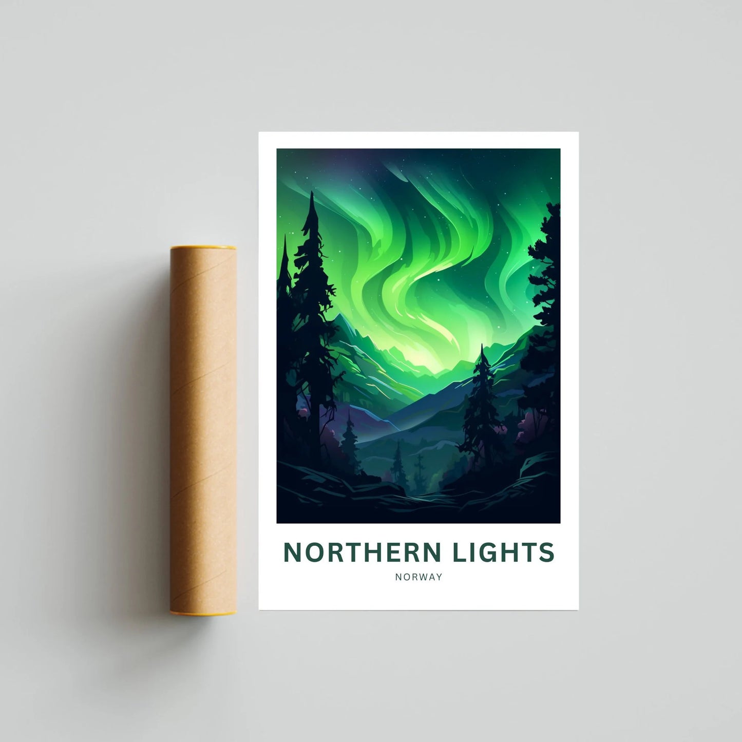 Northern Lights Travel Poster