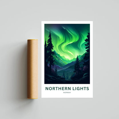 Northern Lights Travel Poster