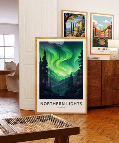 Northern Lights Travel Poster