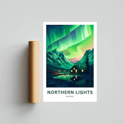 Northern Lights Travel Poster