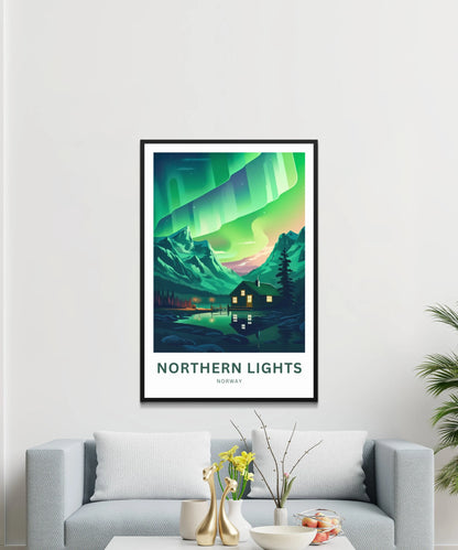 Northern Lights Travel Poster