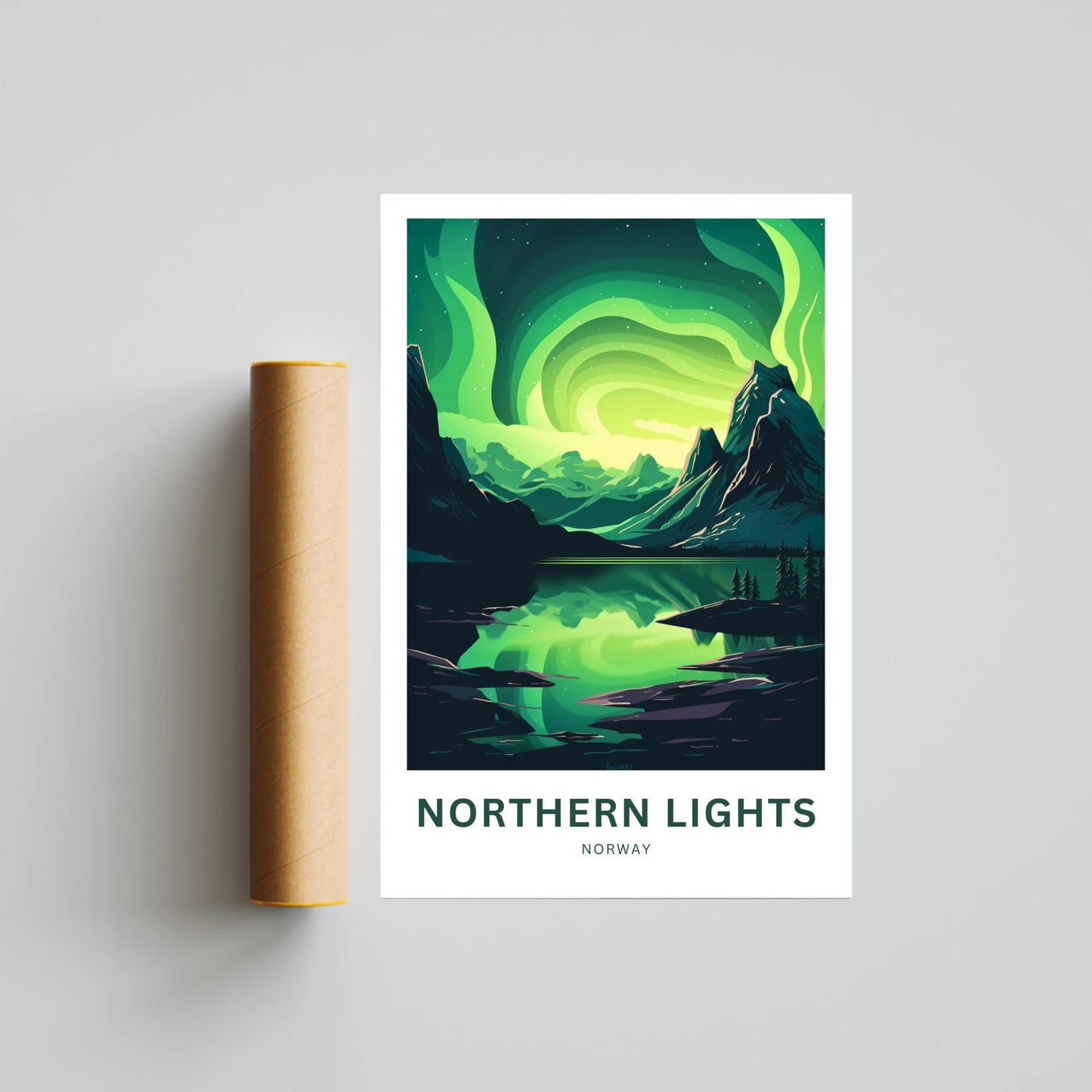 Northern Lights Travel Poster