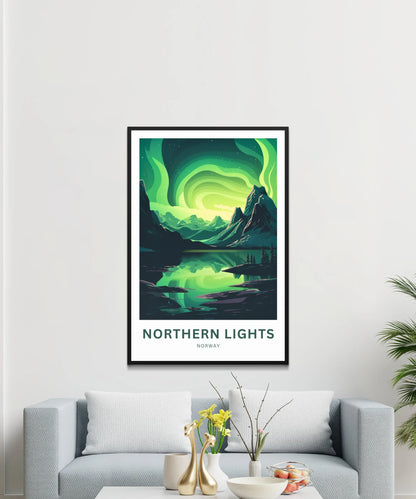 Northern Lights Travel Poster