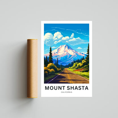 Mount Shasta Travel Poster