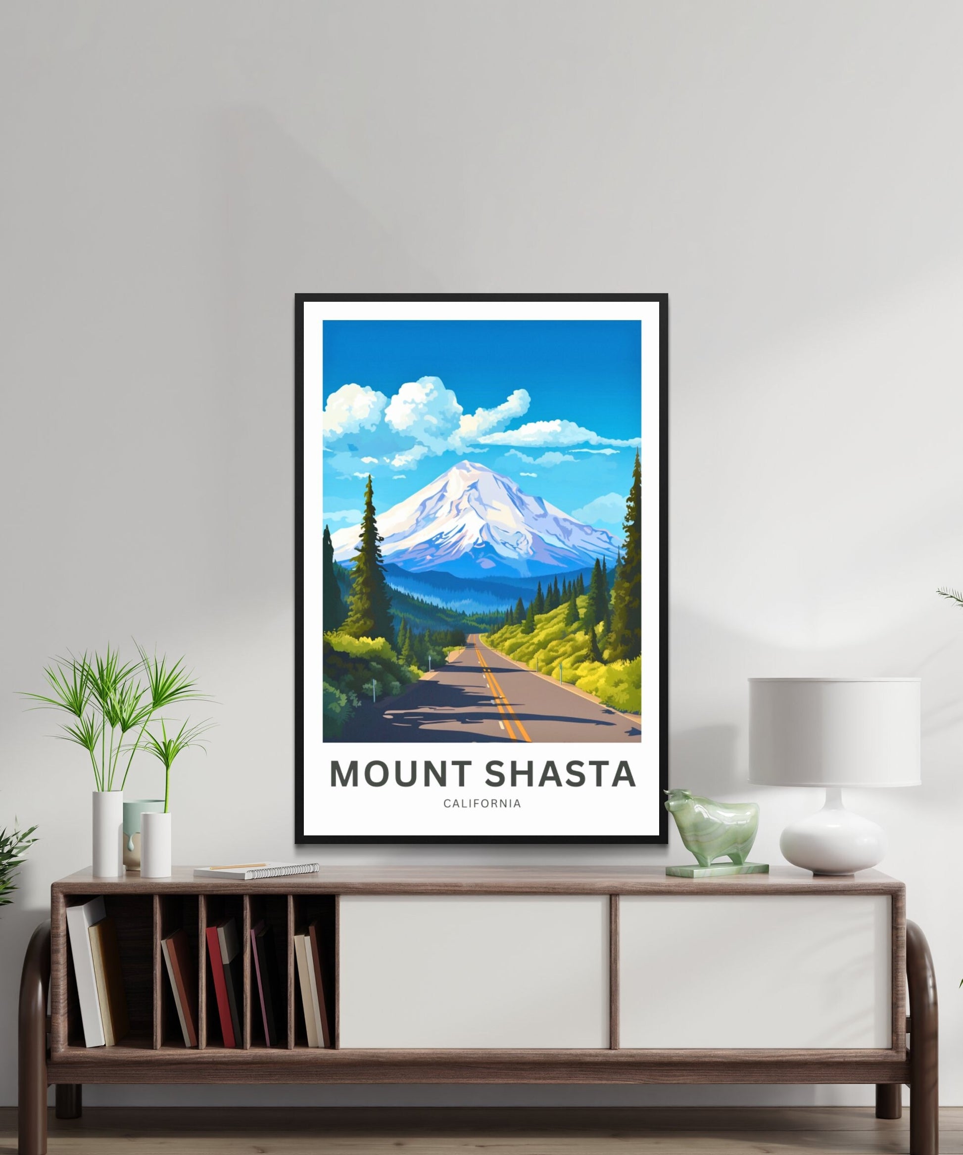 Mount Shasta Travel Print - Mount Shasta poster, California Wall Art, Framed present, Gift California Present - TravelTreasureCo