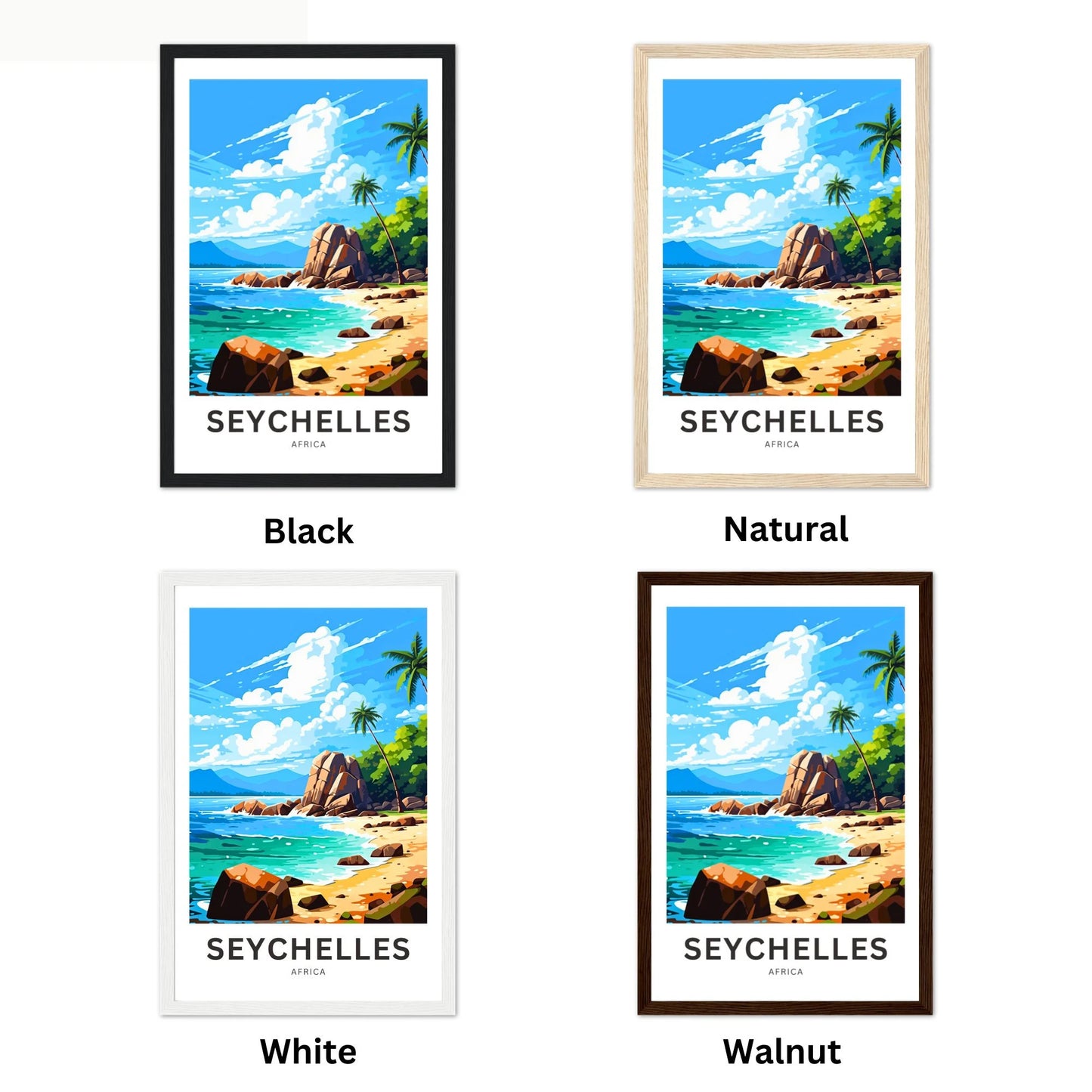 Seychelles Travel Poster