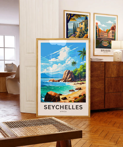 Seychelles Travel Poster