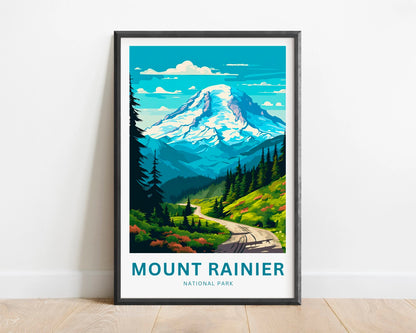 Mount Rainier Travel Poster