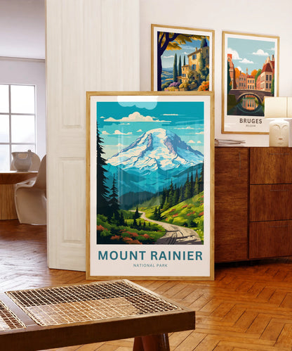 Mount Rainier Travel Poster