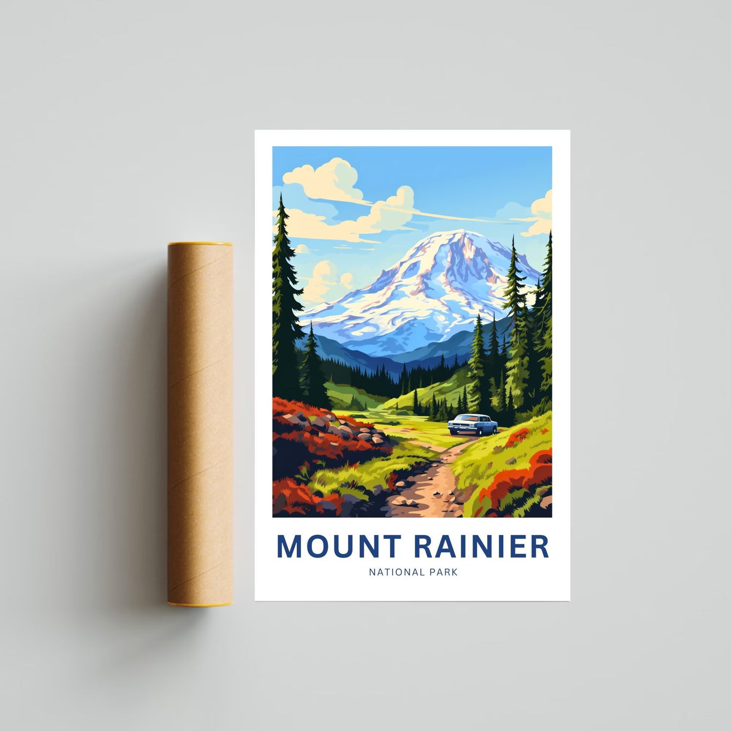 Mount Rainier Travel Poster