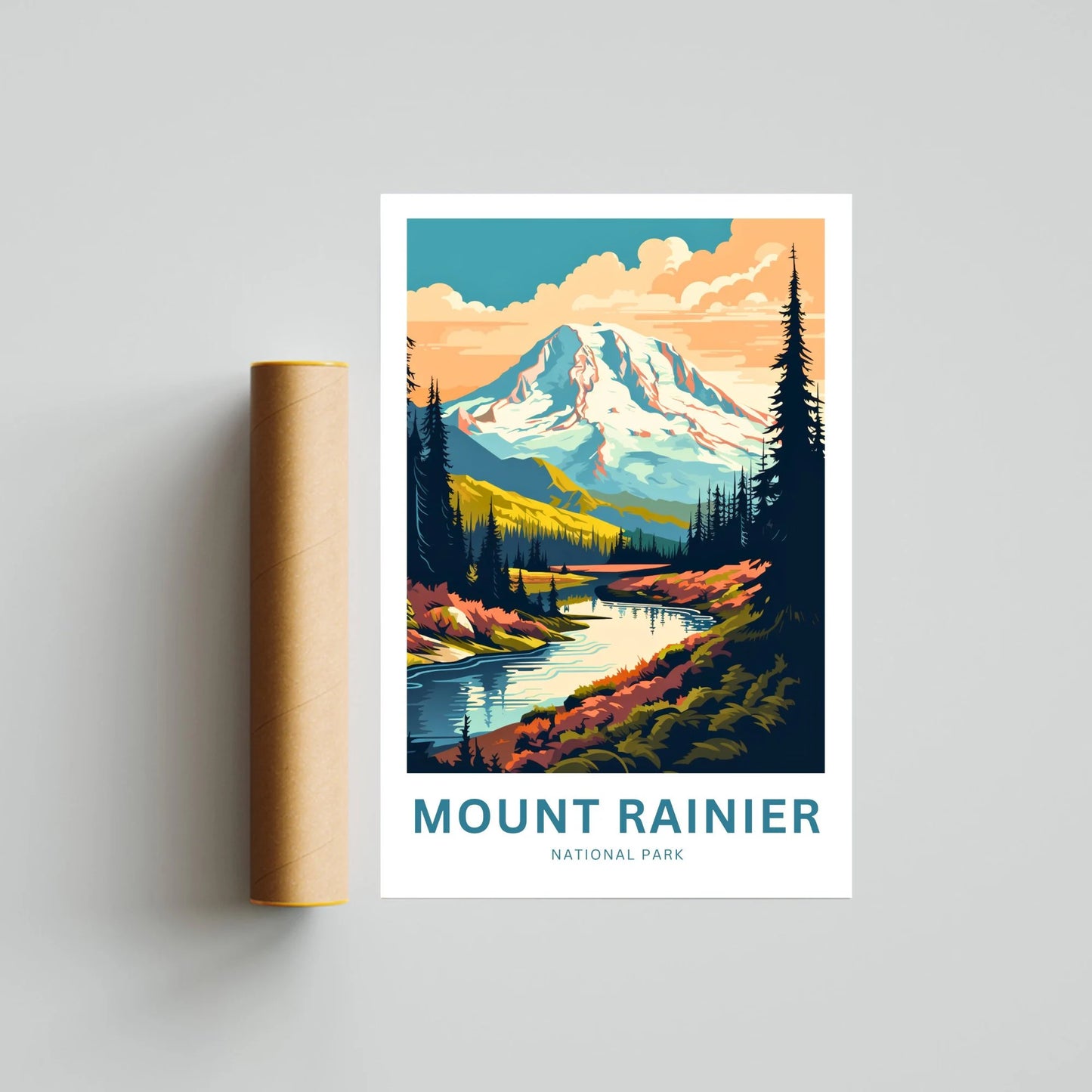 Mount Rainier Travel Poster