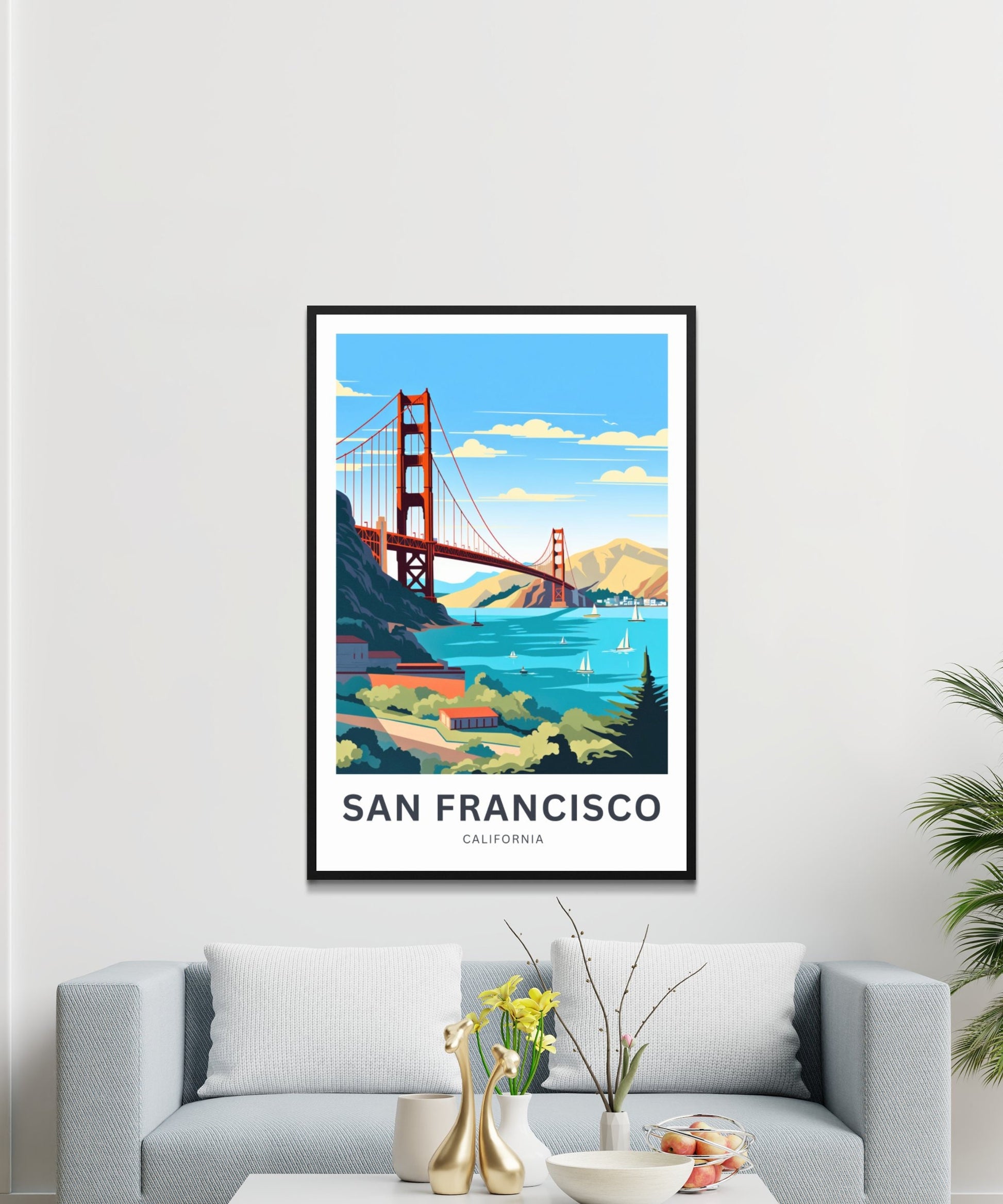 San Francisco Travel Print - San Francisco poster, California Wall Art, Framed present, Gift California Present - TravelTreasureCo