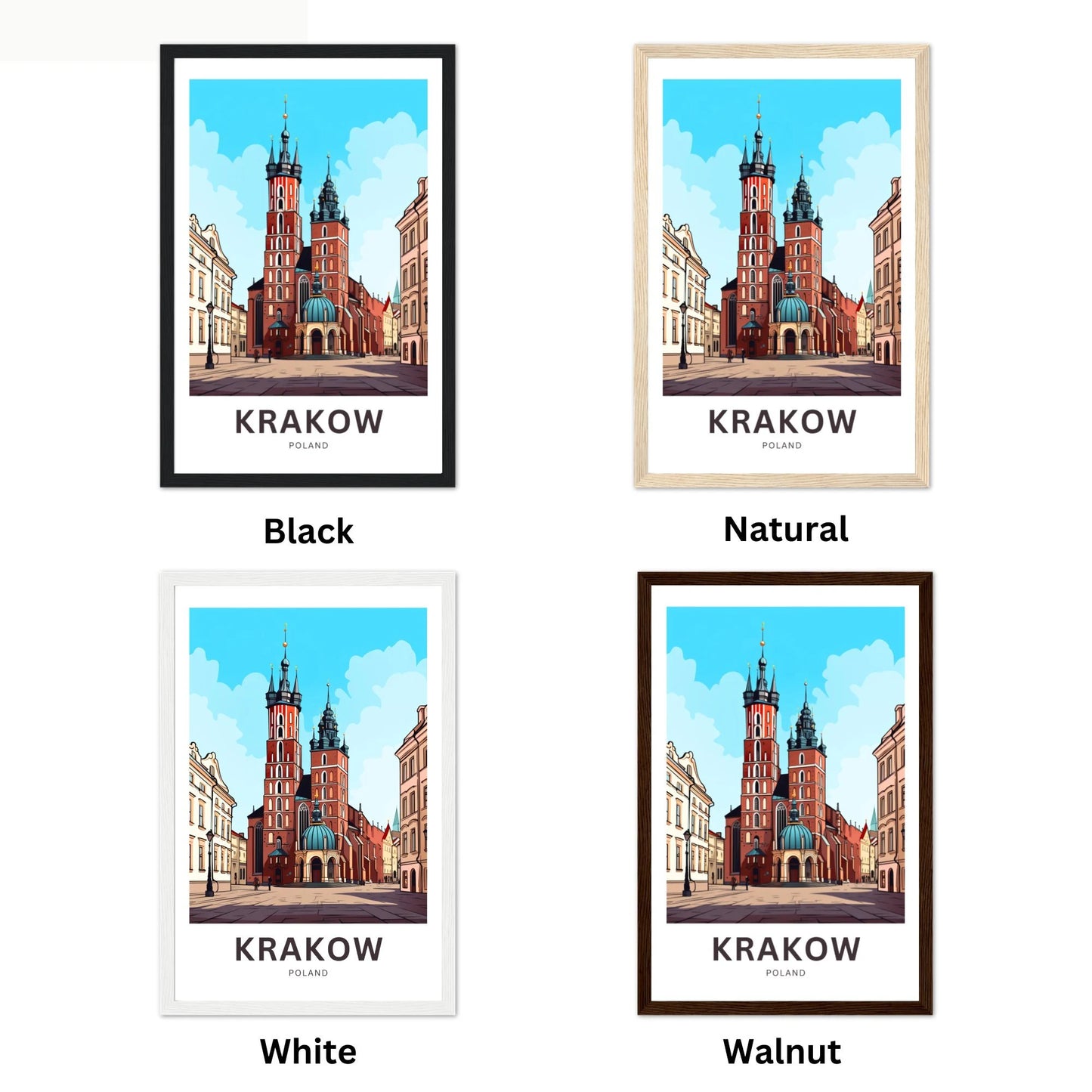 Krakow Travel Poster