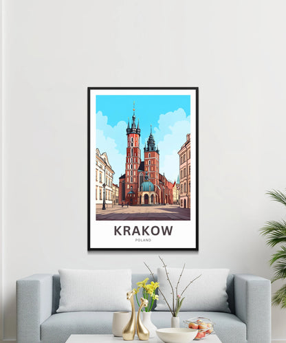 Krakow Travel Poster