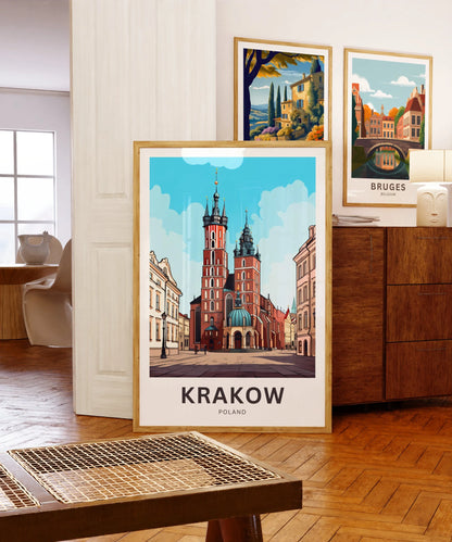 Krakow Travel Poster