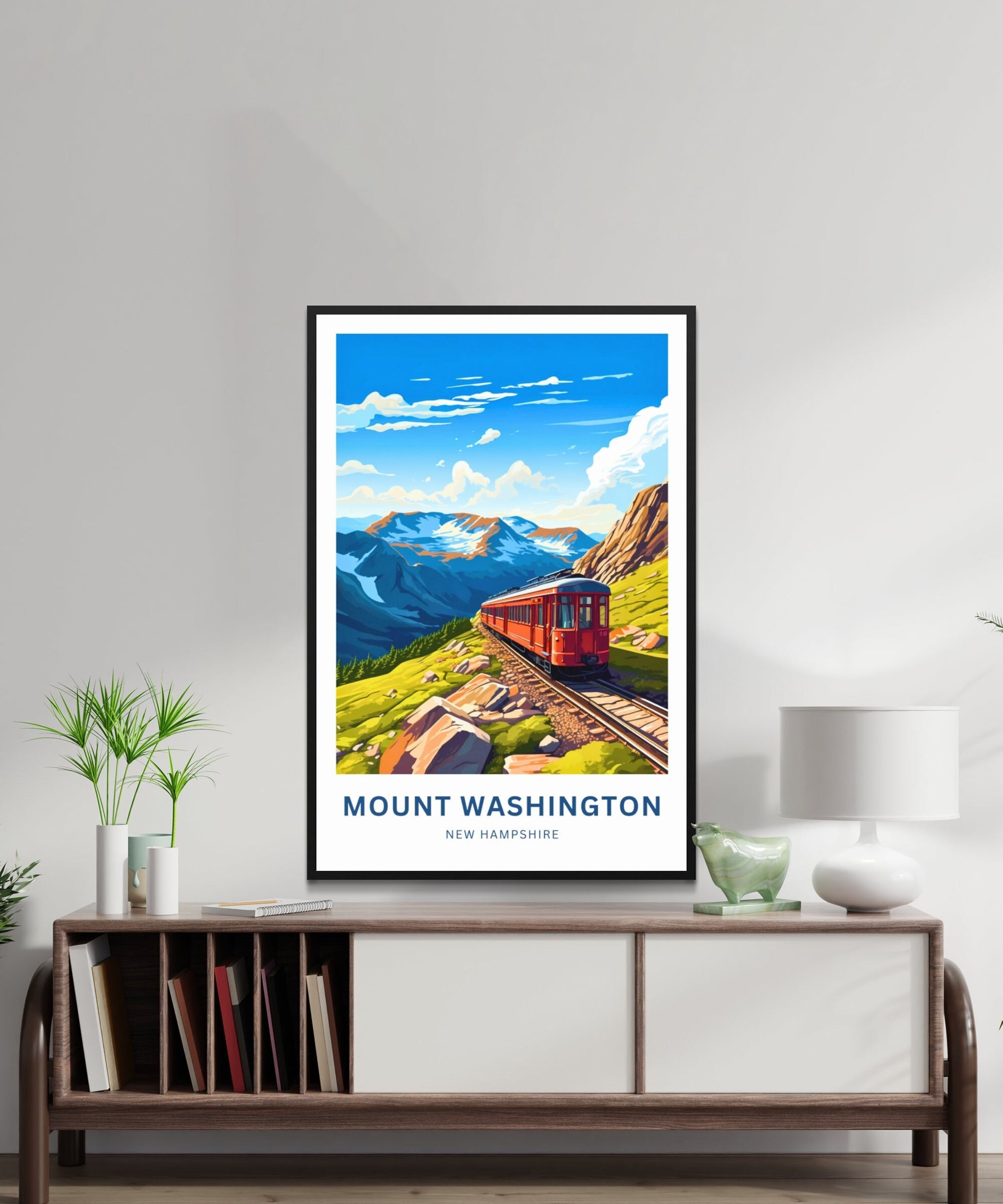 Mount Washington Travel Print - Mount Washington poster, New Hampshire Wall Art, Framed present, Gift New Hampshire Present - TravelTreasureCo