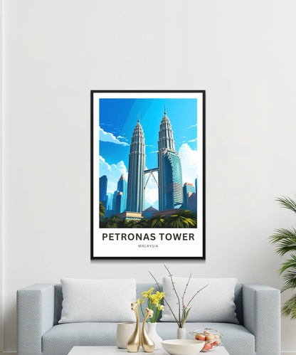 Petronas Tower Travel Poster