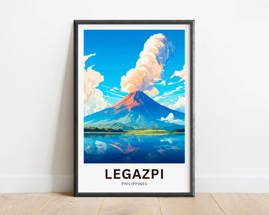 Legazpi Travel Print - Legazpi poster, Philippines Wall Art, Framed present, Gift Philippines Present - TravelTreasureCo