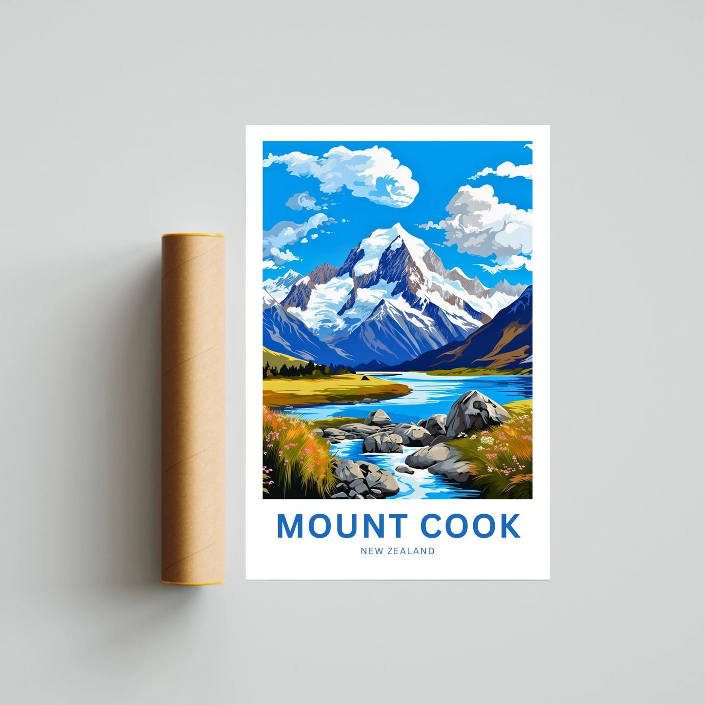 Mount Cook Travel Poster