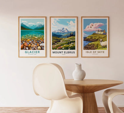 Mount Elbrus Travel Poster