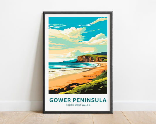 Gower Peninsula Travel Poster