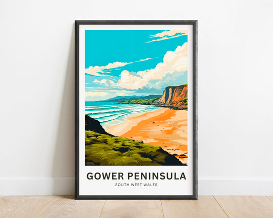 Gower Peninsula Travel Poster