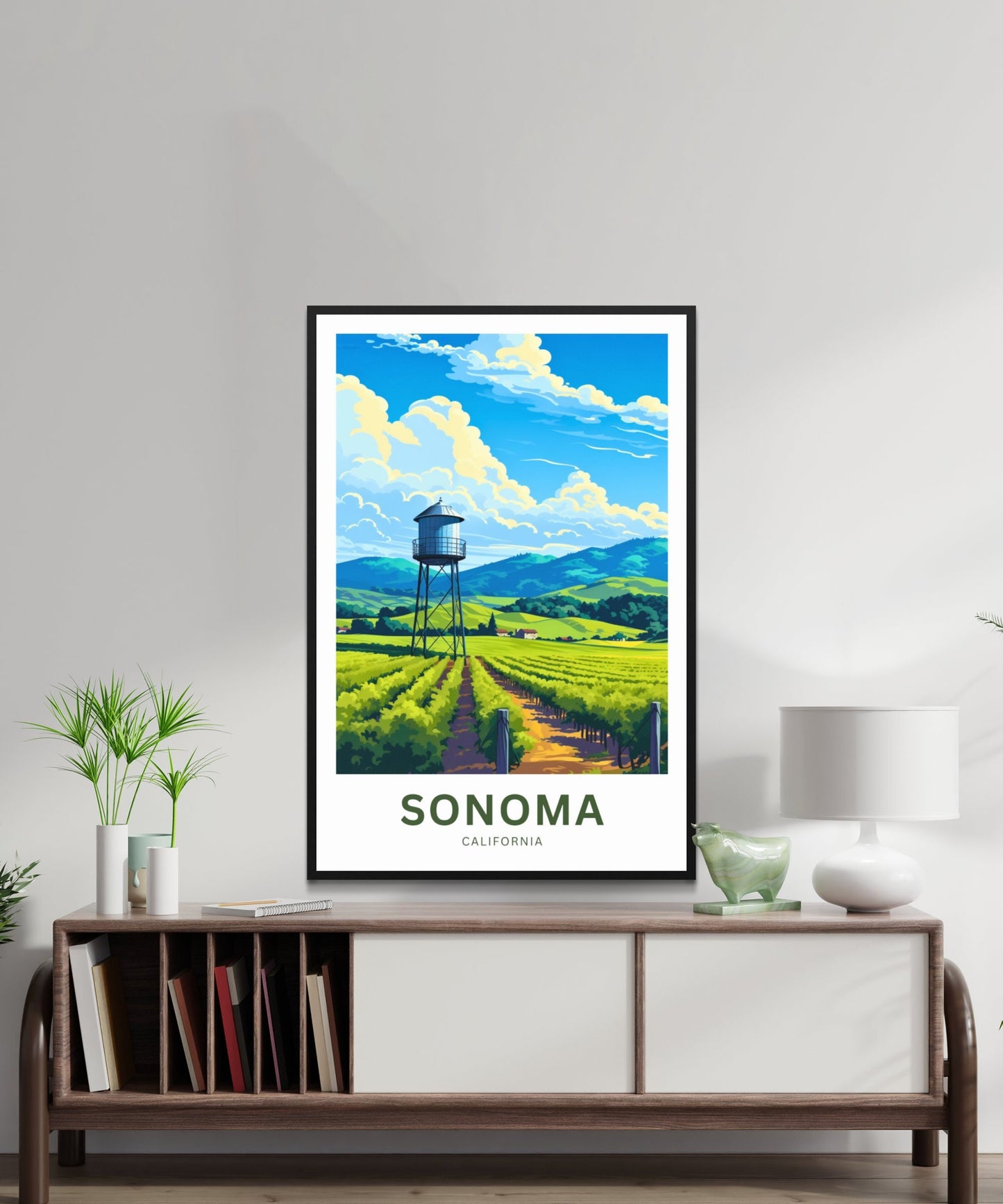 Sonoma Travel Print - Sonoma poster, California Wall Art, Framed present, Gift California Present - TravelTreasureCo