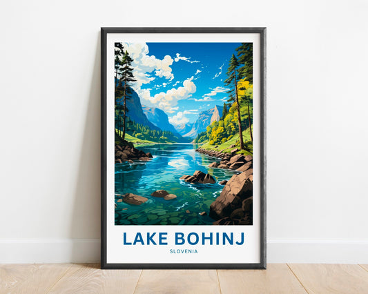 Lake Bohinj Travel Print - Lake Bohinj poster, Slovenia Wall Art, Framed present, Gift Slovenia Present - TravelTreasureCo