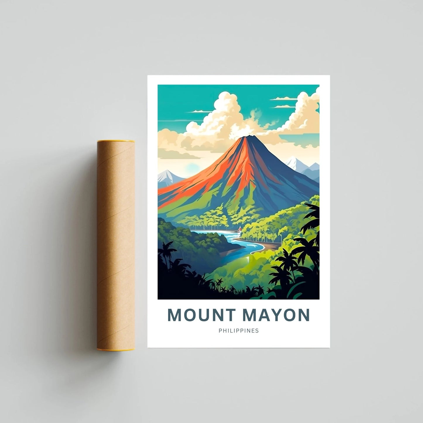 Mount Mayon Island Travel Poster