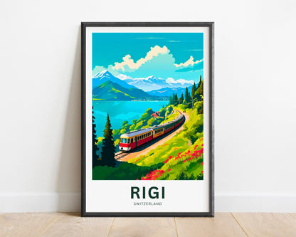 Rigi Travel Print - Rigi poster, Switzerland Wall Art, Framed present, Gift Switzerland Present, Queen of the Mountains - TravelTreasureCo