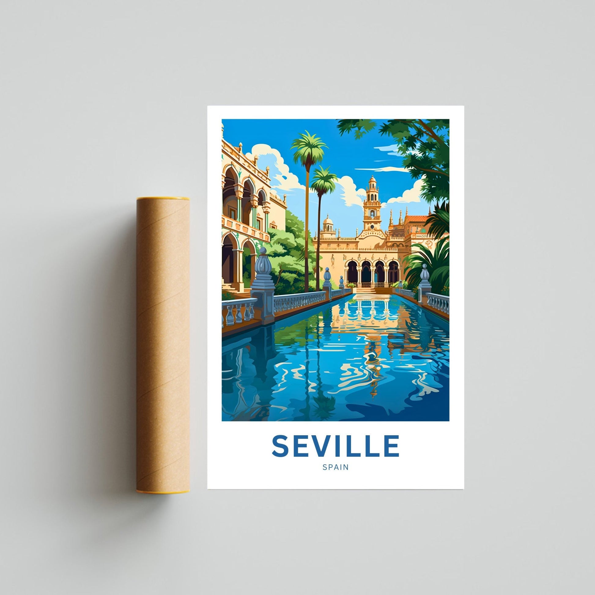 Seville Travel Print - Seville poster, Spain Wall Art, Framed present, Gift Spain Present - TravelTreasureCo