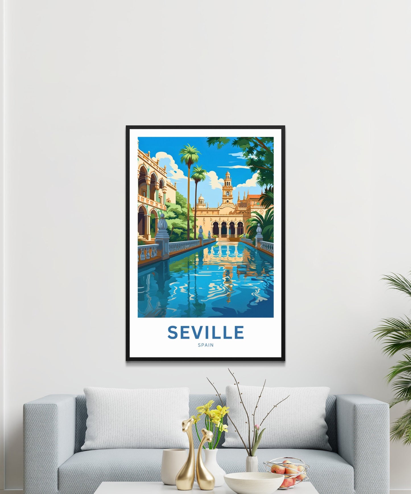 Seville Travel Print - Seville poster, Spain Wall Art, Framed present, Gift Spain Present - TravelTreasureCo