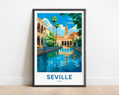 Seville Travel Print - Seville poster, Spain Wall Art, Framed present, Gift Spain Present - TravelTreasureCo