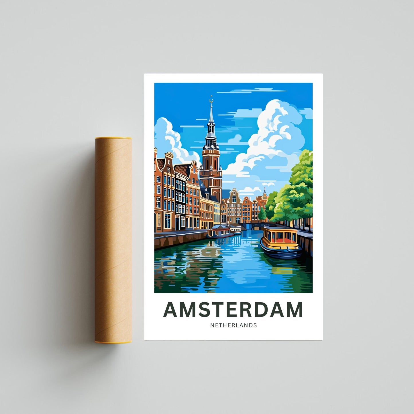 Amsterdam Travel Poster