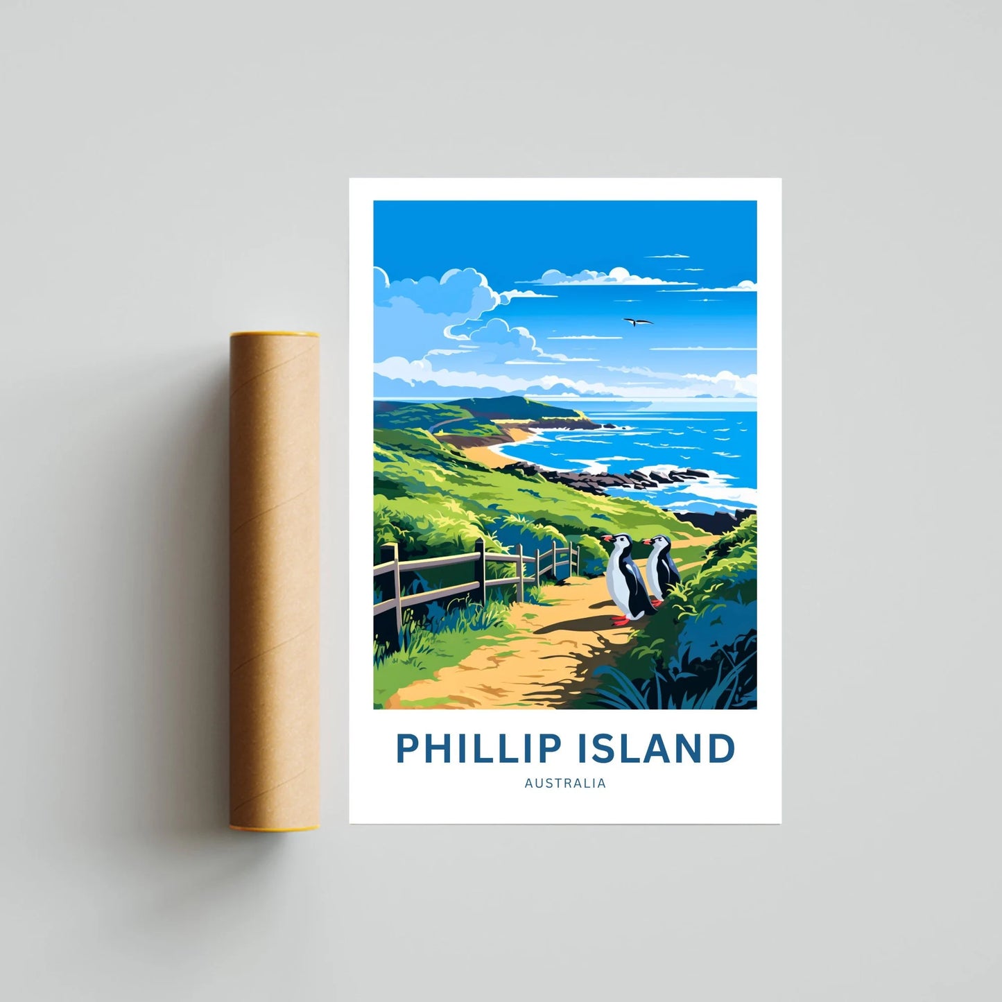 Phillip Island Travel Poster