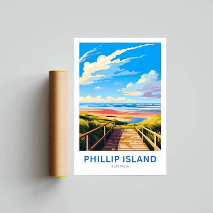 Phillip Island Travel Poster