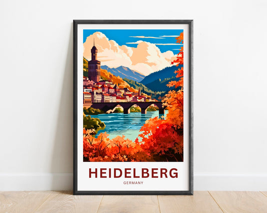 Heidelberg Bridge Travel Poster
