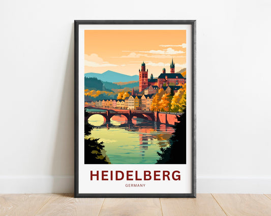 Heidelberg Bridge Travel Poster