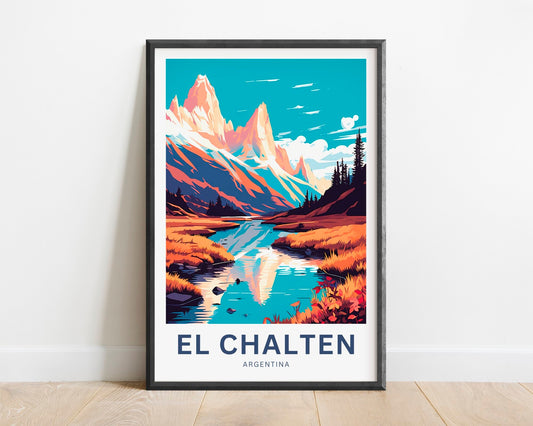 El Chalten Travel Print - El Chalten poster, Patagonia Wall Art, Framed present, Gift Argentina Present - TravelTreasureCo